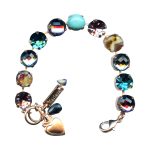 Mariana Bracelet Sophisticated Vintage Rose, Marbled Stone, Lt Sapphire, Lt Amethyst, Blue Zircon, & Turq Austrian Crystals Luck Inspiration Coll. - Image 3
