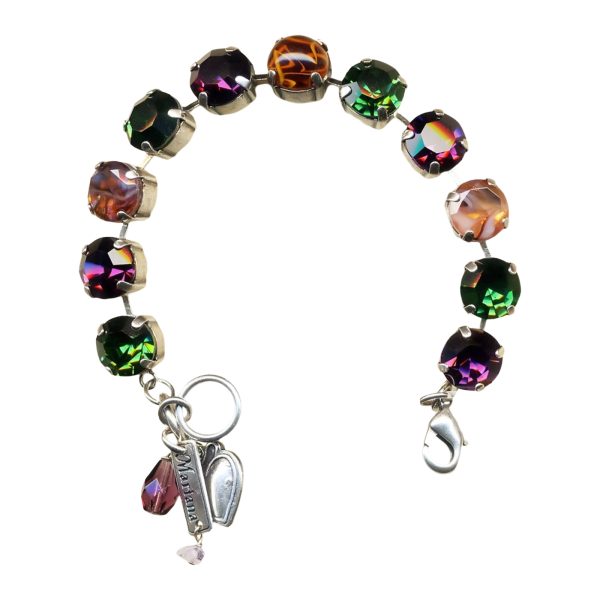 Bracelet By Mariana Timeless Purple, Green and Marbled Stone Swarovski Crystals