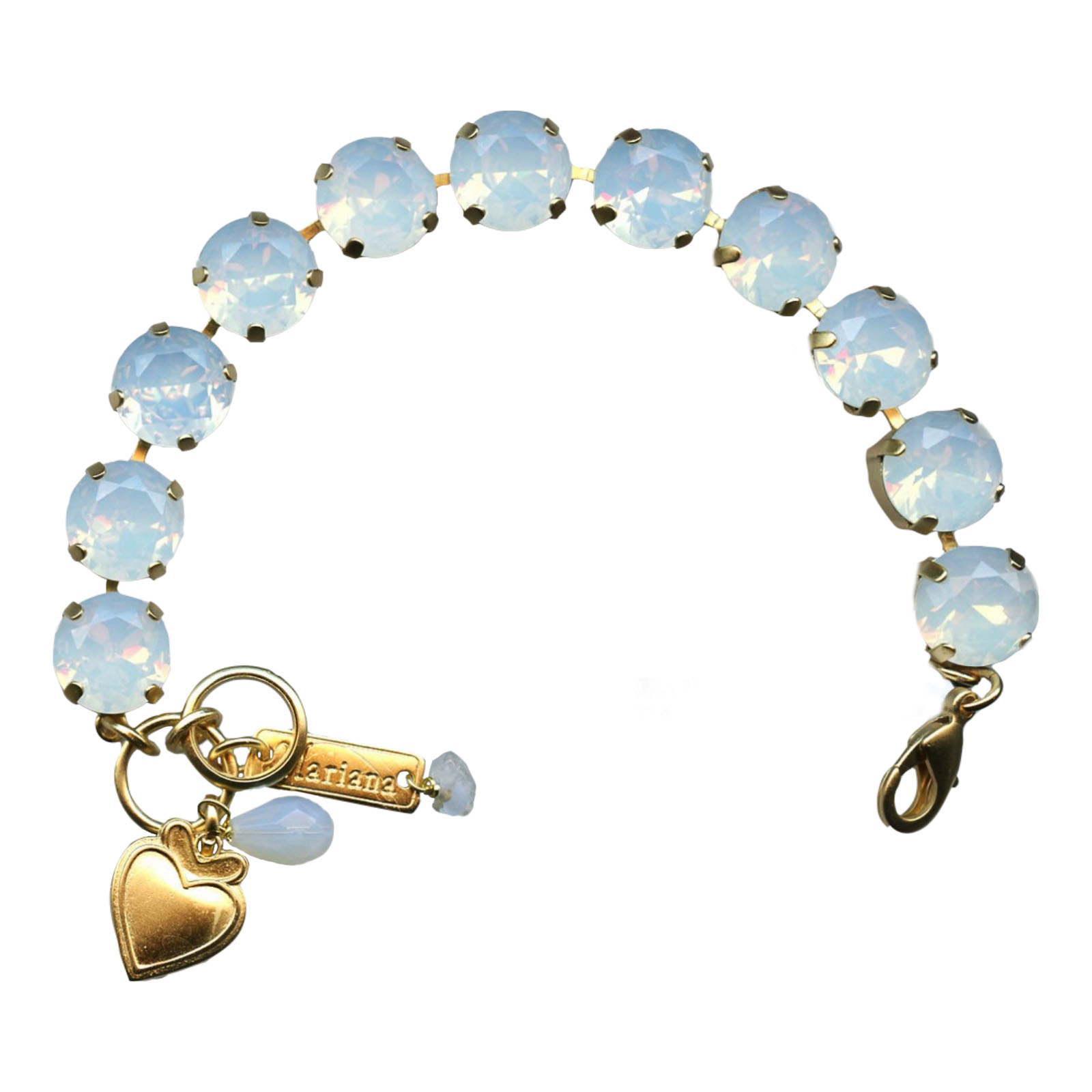 B-4474-234234-YG(2) Mariana Bracelet Timeless White Opal Austrian Crystals My Treasures Coll. - Image 1