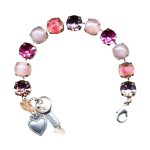 Bracelet By Mariana Woman Lovely in Pink, Fuchsia and Cotton Swarovski Crystals - Image 2