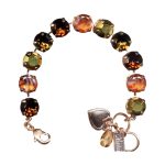 Mariana Bracelet Exquisite Amber, Marbled Stone, Smoked Topaz, & Aurum Austrian Crystals Boogie Night Paradise Coll.