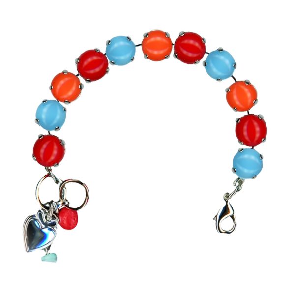 Mariana Bracelet Sassy Red Coral, Turquoise, & Coral Austrian Crystals Gypsy Soul Coll.