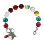 Mariana Bracelet Sophisticated Ruby, Blue Zircon, White Opal, Siam, Olivine, Topaz, & Pearl Austrian Crystals My Treasures Coll.