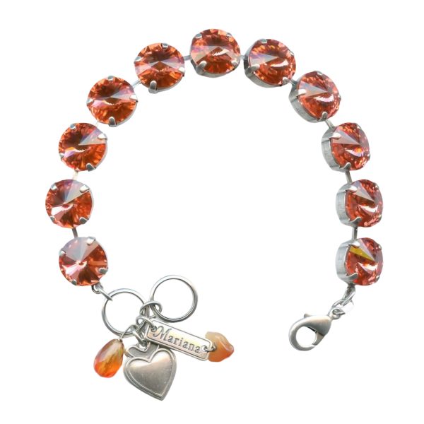 Bracelet By Mariana Woman Stunning Padparadscha Swarovski Crystals