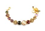 Mariana Bracelet Luxury Beautiful Topaz & Purple Austrian Crystals Nirvana Coll. Yellow Gold