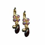 Mariana Earrings Fab Dangling Cyclamen Opal, Lt Rose & Smoked Topaz Austrian Crystals Cinnamon Silk Road Coll. - Image 2