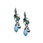 Mariana Earrings Butterfly Dangling Blue Quartz & Pacific Opal Austrian Crystals Blue Lagoon Ambrosia Coll. - Image 2