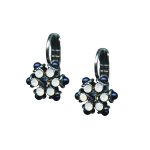 Mariana Earrings Gorgeous Floral Montana Blue & White Opal Austrian Crystals Mood Indigo Songbook Coll. - Image 2