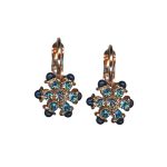 Mariana Earrings Gorgeous Floral Montana Blue & Aqua Austrian Crystals Frost Winter Wonderland Coll.