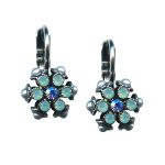 Mariana Earrings Dainty Floral in Lt Blue & Pacific Opal Austrian Crystals Daiquiri Cocktail Hour Coll. - Image 3