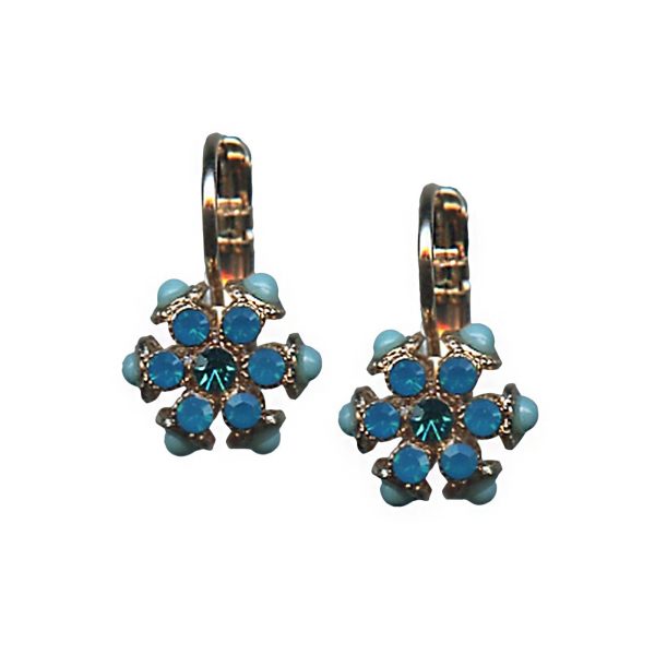 Mariana Earrings Dainty Floral in Turq, Caribbean Blue Opal & Blue Zircon Austrian Crystals Bahamas Caribbean Life Coll.
