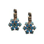 Mariana Earrings Dainty Floral in Turq, Caribbean Blue Opal & Blue Zircon Austrian Crystals Bahamas Caribbean Life Coll. - Image 3