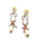 Mariana Earrings Classy Cream Pearl, White Opal, & Clear Austrian Crystals Sweet Summer Coll.