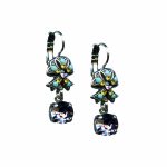 Earrings By Mariana Woman Dangling Turquoise and Jonquil Swarovski Crystals - Image 2