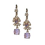 Mariana Earrings Shimmering Lavender Delite, Lt Amethyst & Chrysolite Opal Austrian Crystals Lavender Botanica Coll. - Image 2