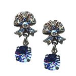 Mariana Earrings Bow Dangling Sapphire & Moonlight Austrian Crystals My Treasures Coll. - Image 2