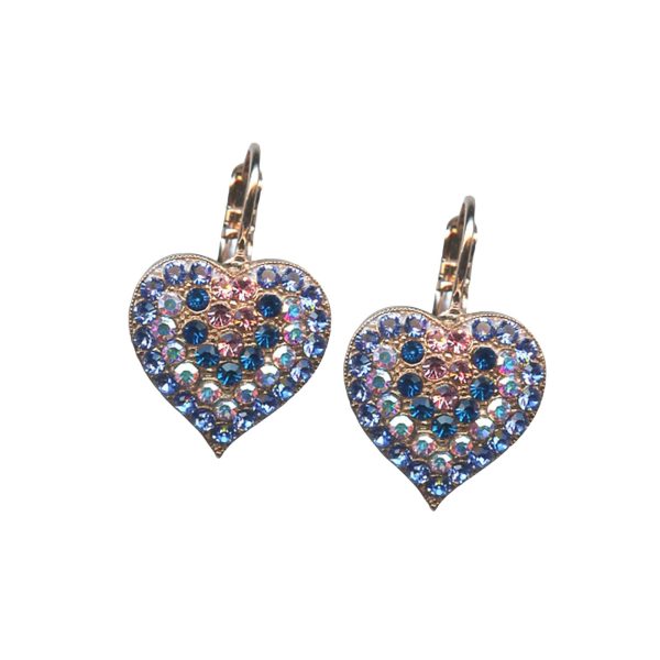 Mariana Earrings Shimmering AB, Lt Rose, Sapphire & Capri Blue Austrian Crystals Kiss From A Rose Songbook Coll.
