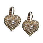 Mariana Earrings Timeless Pearl, Golden Shadow & Clear Austrian Crystals Kalahari Africa Coll. - Image 3