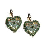Earrings By Mariana Spring 2019 Coll. Heart Shaped Pacific Opal & Emerald Swarovski Crystals