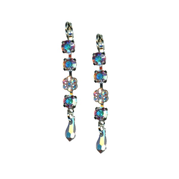 Mariana Earrings Glitzy Multi Tier Dangling Aurora Borealis Austrian Crystals My Treasures Coll.