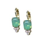 Earrings By Mariana Woman Charming Chrysolite Opal and Rose Opal Swarovski Crystals - Image 3