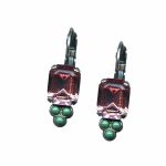Mariana Earrings Beautiful Light Rose & Green Turquoise Austrian Crystals Orchid Silk Road Coll. - Image 3