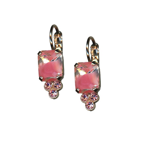 Mariana Earrings Lovely Rose Delite & Lt Rose Austrian Crystals Love Joy Of Life Coll.