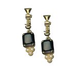 Mariana Earrings Luxurious Jet Black & Cream Pearl Austrian Crystals My Treasures Coll.