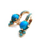 Mariana Earrings Precious Synthetic Turquoise Mineral Austrian Crystals My Treasures Coll. - Image 3