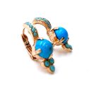 Mariana Earrings Precious Synthetic Turquoise Mineral Austrian Crystals My Treasures Coll. - Image 2