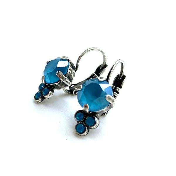 Mariana Earrings Azure Blue Opal & Caribbean Blue Opal Austrian Crystals My Treasures Coll.