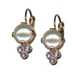 Mariana Earrings Exude Elegance Pearl & Tanzanite Austrian Crystals Romance Joy Of Life Coll. - Image 2