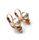 Mariana Earrings Timeless Cream Pearl & Silk Austrian Crystals My Treasures Coll. - Image 3