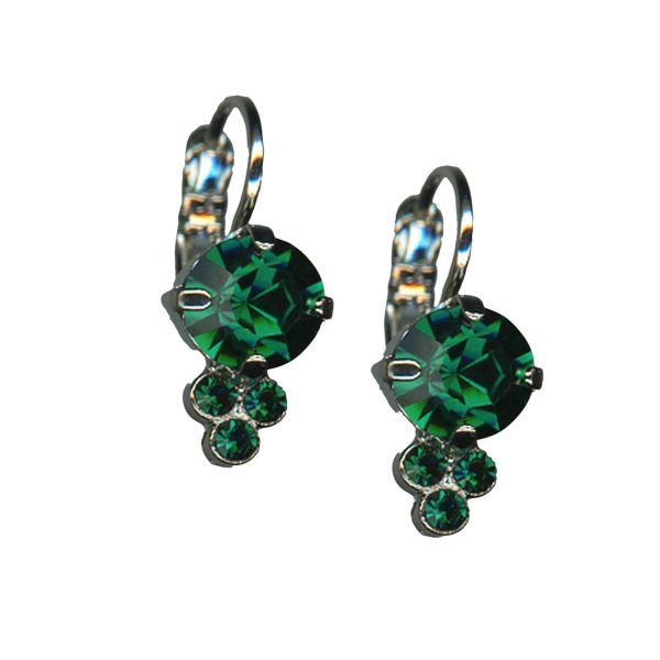 Earrings By Mariana Woman Glamorous Emerald Swarovski Crystals