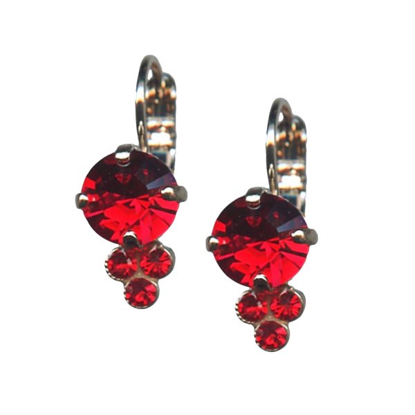 Mariana Earrings Sophisticated Siam & Lt Siam Austrian Crystals My Treasures Coll.
