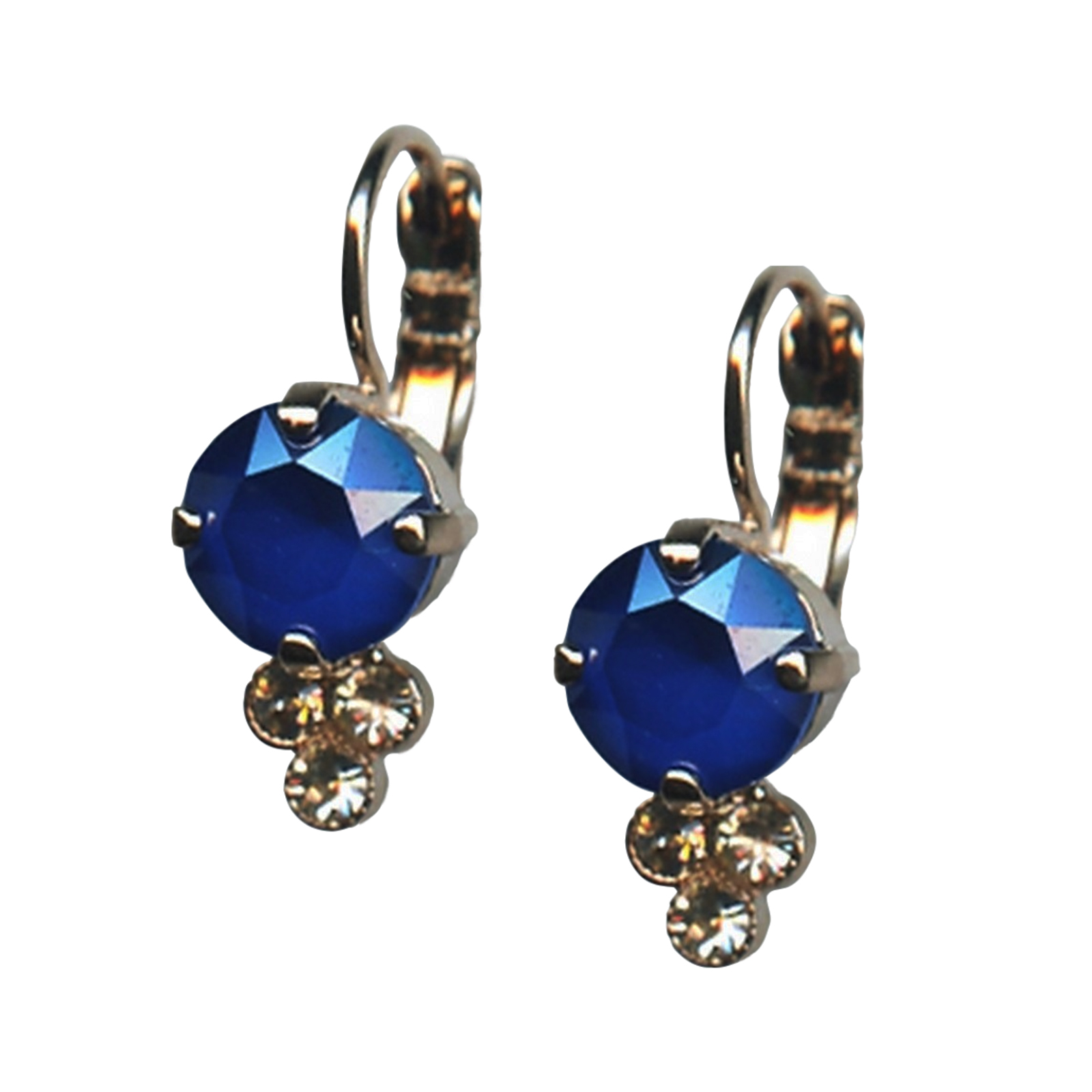 E-1010-2142-RG6(1) Mariana Earrings Alluring Metallic Blue & Light Peach Austrian Crystals Spring 2019 Special Edition - Image 1
