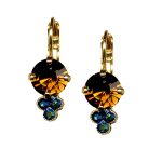 Mariana Earrings Alluring Smoked Topaz & Montana AB Austrian Crystals My Treasures Coll. - Image 2