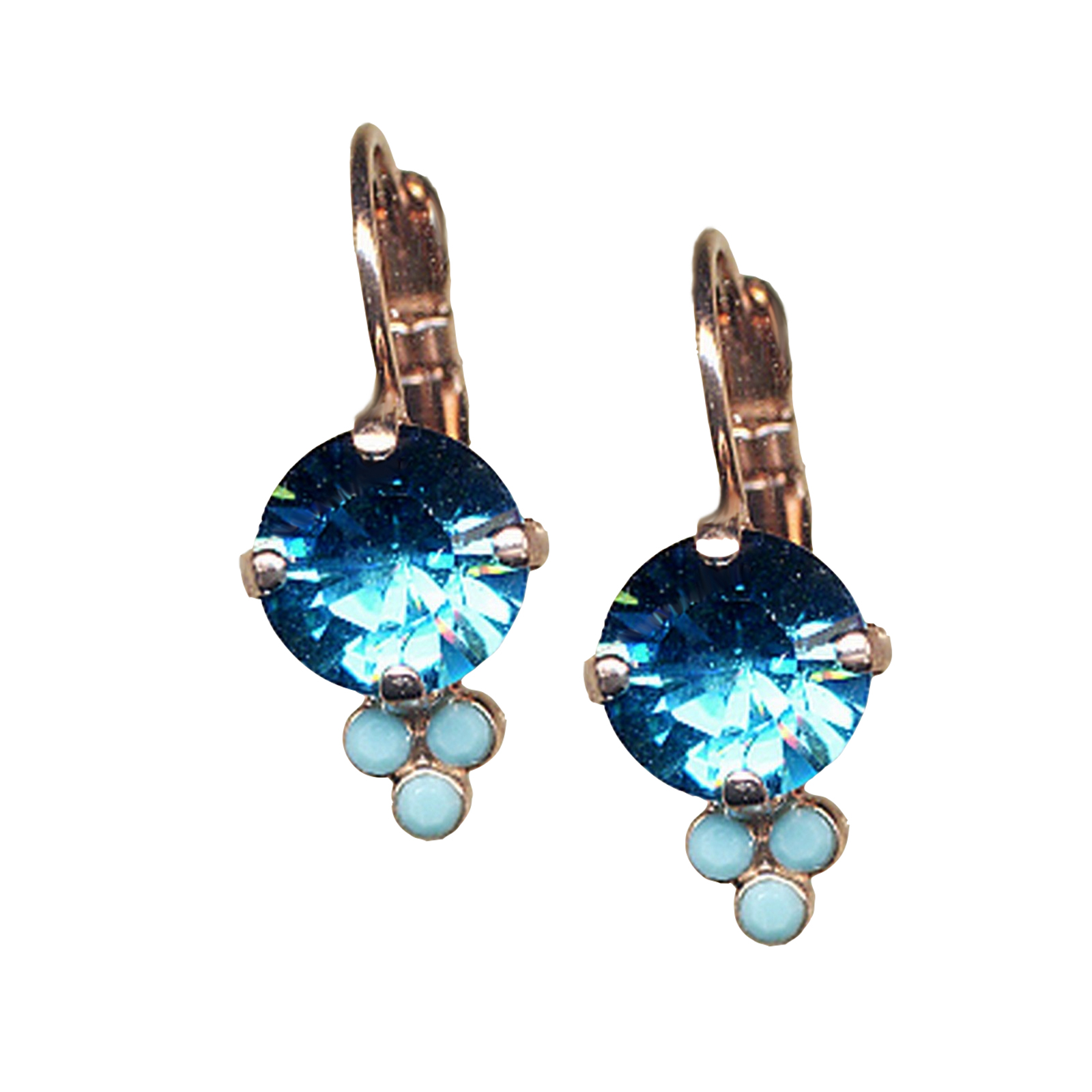 E-1010-379-RG6(1) Mariana Earrings Charming Indicolite & Turquoise Austrian Crystals My Treasures Coll. - Image 1