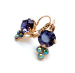 Mariana Earrings Classy Tanzanite & AB Austrian Crystals My Treasures Coll. - Image 3