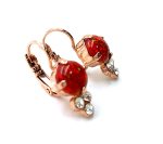 Mariana Earrings Exquisite Red Opal (Synthetic) Mineral & Moonlight Austrian Crystals My Treasures Coll. - Image 3