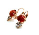 Mariana Earrings Exquisite Red Opal (Synthetic) Mineral & Moonlight Austrian Crystals My Treasures Coll. - Image 2