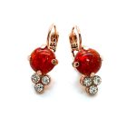 Mariana Earrings Exquisite Red Opal (Synthetic) Mineral & Moonlight Austrian Crystals My Treasures Coll.