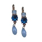 Mariana Earrings Glamorous Capri Blue, Light Rose & Air Blue Opal Austrian Crystals Kiss From A Rose Songbook Coll.
