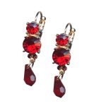 Earrings By Mariana Woman Alluring Siam and Burgundy Swarovski Crystals