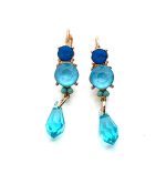 Mariana Earrings Precious Caribbean Blue Opal, Sky Blue, Turq & Aquamarine Austrian Crystals Zambezi Africa Coll. - Image 2