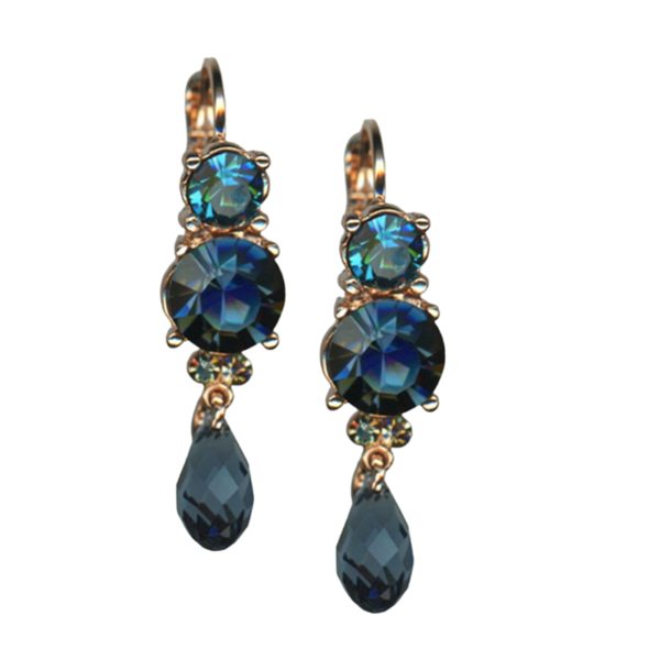 Mariana Earrings Luxurious Montana Blue & Aqua Austrian Crystals Frost Winter Wonderland Coll.