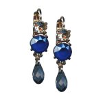 Earrings By Mariana Woman Classy Montana Blue and Capri Blue Swarovski Crystals - Image 3