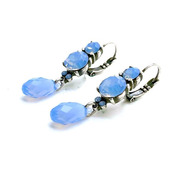 Earrings By Mariana Woman Dangling Lt. Sapphire and Opal Swarovski Crystals