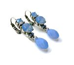 Earrings By Mariana Woman Dangling Lt. Sapphire and Opal Swarovski Crystals - Image 3