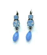 Earrings By Mariana Woman Dangling Lt. Sapphire and Opal Swarovski Crystals - Image 2